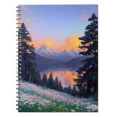 Avond in het Hidden Mountain Lake Notitieboek (Voorkant)