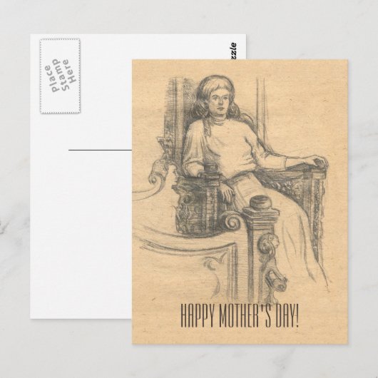 Avond in het oude huis briefkaart (Voorkant / Achterkant)