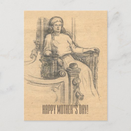 Avond in het oude huis briefkaart (Voorkant)