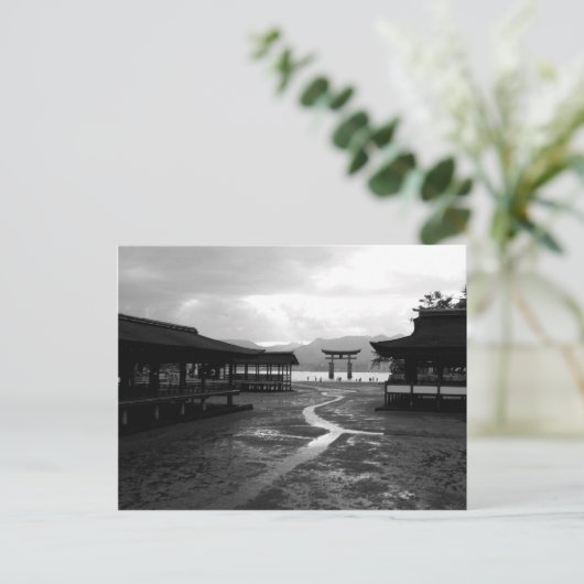 Avond in Itsukushima Shrine Briefkaart (Staand voorkant)