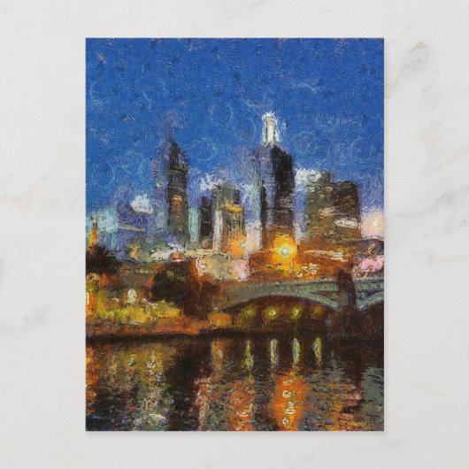 Avond in Melbourne Briefkaart (Voorkant)
