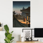 Avond in Miidera Temple door Tsuchiya Koitsu Poster (Thuiskantoor)