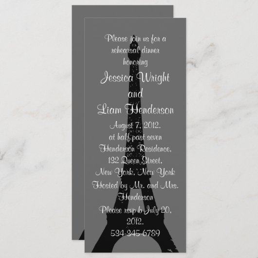 Avond in Parijs Kaart (Voorkant / Achterkant)