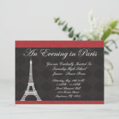 Avond in Parijs Thema Prom Uitnodigingen (Staand voorkant)