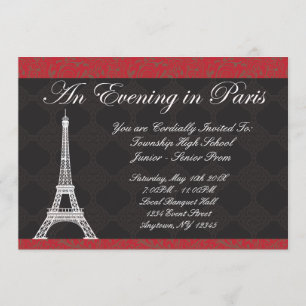 Avond in Parijs Thema Prom Uitnodigingen