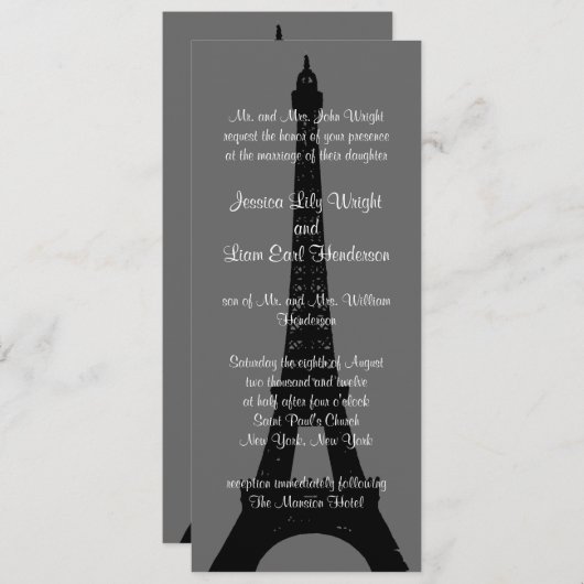 Avond in Parijs Weddenschap Kaart (Voorkant / Achterkant)