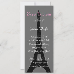 Avond in Paris Sweet Sixteen Uitnodiging