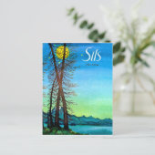 Avond in Sils, Engadin, Zwitserland,  Briefkaart (Staand voorkant)