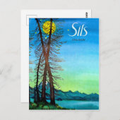 Avond in Sils, Engadin, Zwitserland,  Briefkaart (Voorkant / Achterkant)
