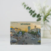Avond in Yangon Myanmar Birma Briefkaart (Staand voorkant)
