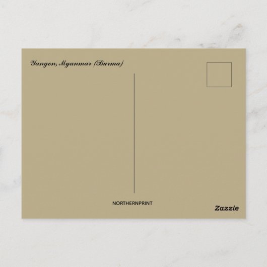 Avond in Yangon Myanmar Birma Briefkaart (Achterkant)
