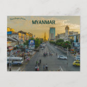 Avond in Yangon Myanmar Birma Briefkaart (Voorkant)