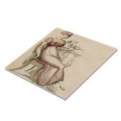 Avond-jurk of -ballon, mode bord van Ack Tegeltje (Zijkant)