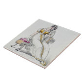 Avond jurk of bruiloft, mode bord van tegeltje (Zijkant)