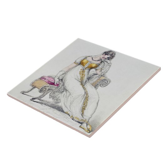 Avond jurk of bruiloft, mode bord van tegeltje (Zijkant)