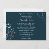 Avond Kerst Winter Vogels Huwelijksuitnodiging Kaart (Achterkant)