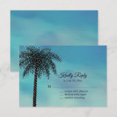 Avond Koord Lichten Palm Tree RSVP turquoise Kaartje (Voorkant / Achterkant)