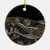 "Avond Landscape Holiday"-Ornament Keramisch Ornament (Voorkant)