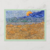 Avond Landschap met de Rising Moon van Van Gogh Briefkaart (Voorkant)