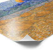 Avond Landschap met de Rising Moon van Van Gogh Foto Afdruk (Hoek)