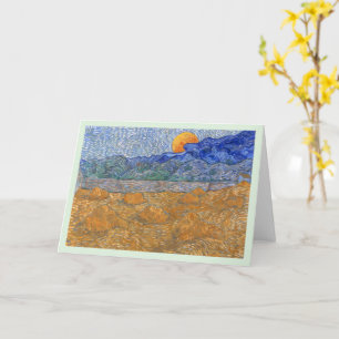 Avond Landschap met de Rising Moon van Van Gogh Kaart
