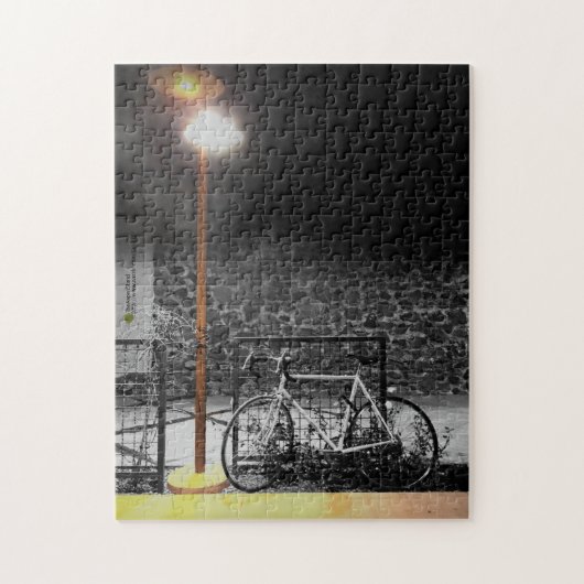 Avond licht op fietsfoto legpuzzel (Verticaal)