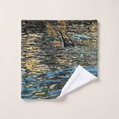 Avond lichten op het zee bad handdoek (Wasdoekje)