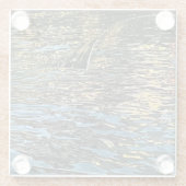 Avond lichten op het zee glazen onderzetter (Achterkant)