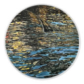 Avond lichten op het zee keramische knop (Voorkant)