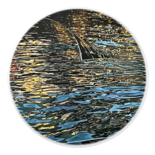 Avond lichten op het zee keramische knop (Voorkant)