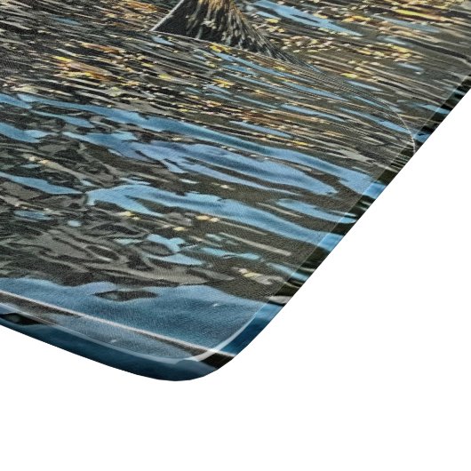 Avond lichten op het zee snijplank (Hoek)