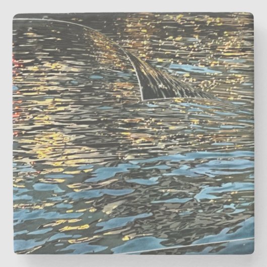 Avond lichten op het zee stenen onderzetter (Voorkant)