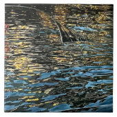 Avond lichten op het zee tegeltje (Voorkant)