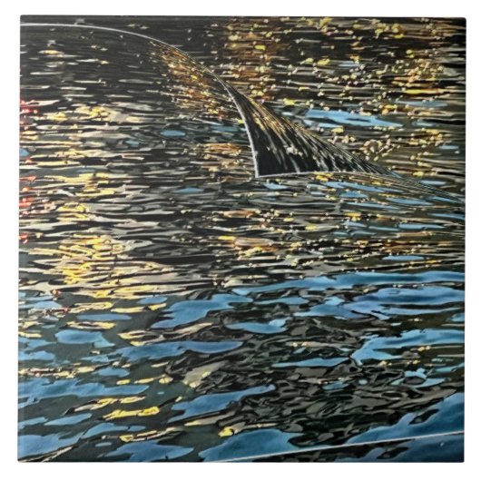 Avond lichten op het zee tegeltje (Voorkant)