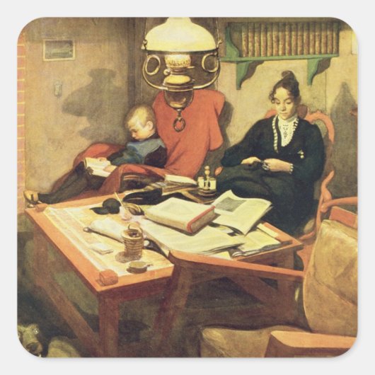 Avond Light, pub. in 'Lasst Licht Hinin'('Let in Vierkante Sticker (Voorkant)