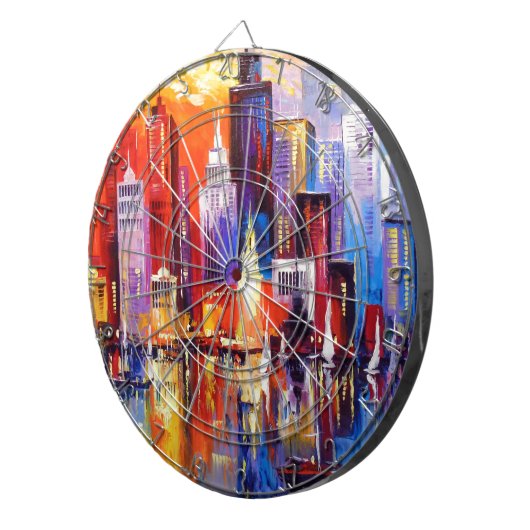 Avond New York Dartbord (Voorkant Rechts)