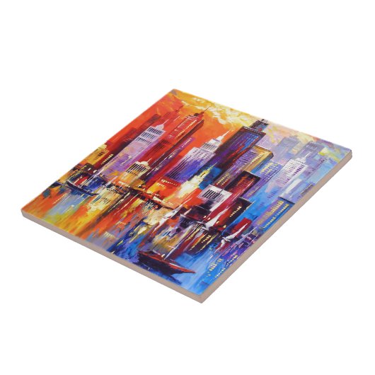 Avond New York Tegeltje (Zijkant)