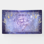 Avond onder de sterren Bat Mitswa Galaxy Stars Spandoek (Horizontaal)