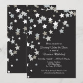 Avond onder de sterren met zilveren glitter kaart (Voorkant / Achterkant)