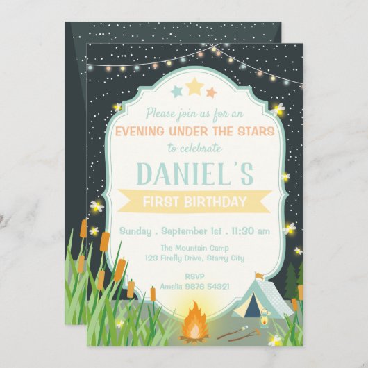 Avond onder de sterren Verjaardag Kaart (Voorkant / Achterkant)