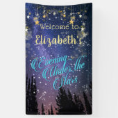 Avond onder de sterren verjaardagsfeest spandoek (Verticaal)