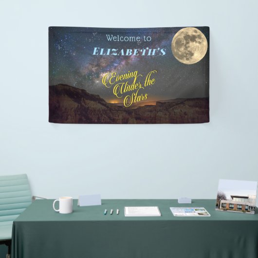 Avond onder de sterren Volle Maan Ruimte Spandoek (Beurs)