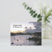 Avond op Charlotte Amalie, St. Thomas VI Briefkaart (Staand voorkant)