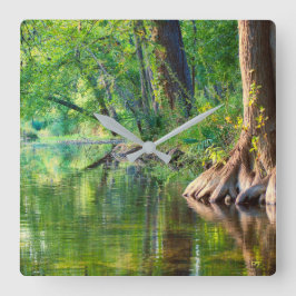 Avond op Cypress Creek Vierkante Klok