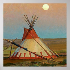 “Avond op de Blackfeet-reservaat” door Maynard Poster