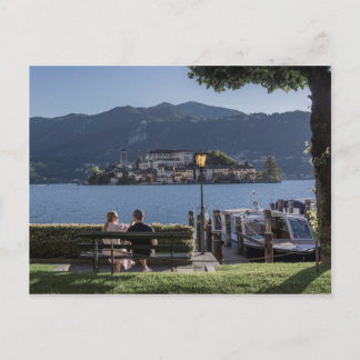 Avond op het meer briefkaart