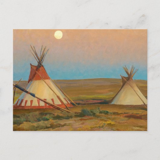 Avond op het reservaat van Blackfoot door Dixon Briefkaart (Voorkant)