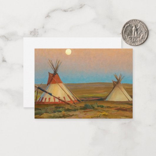 Avond op het reservaat van Blackfoot door Dixon Notitiekaartje (Voorkant / Achterkant in situ)