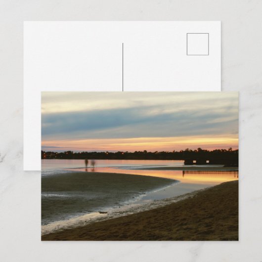 Avond op het strand briefkaart (Voorkant / Achterkant)