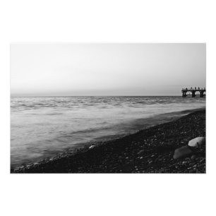 Avond op het strand foto afdruk